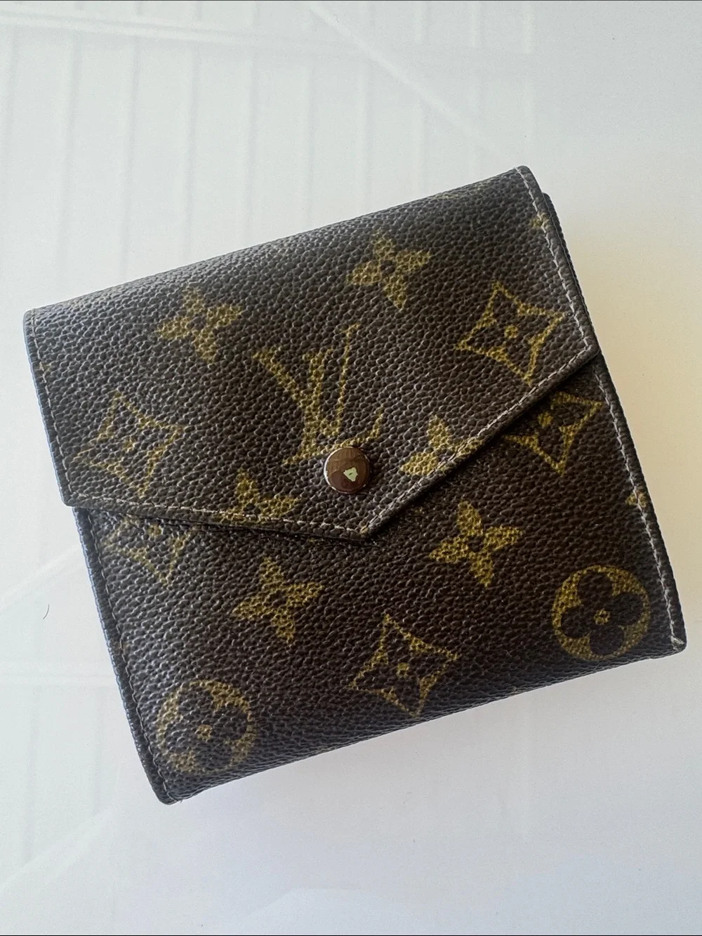 Louis Vuitton Monogram Flap Wallet in Brown and Gold